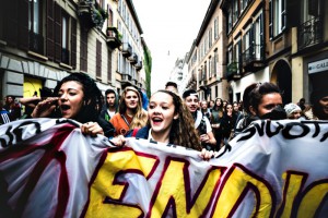 Milan students manifestation on October, 4 2013