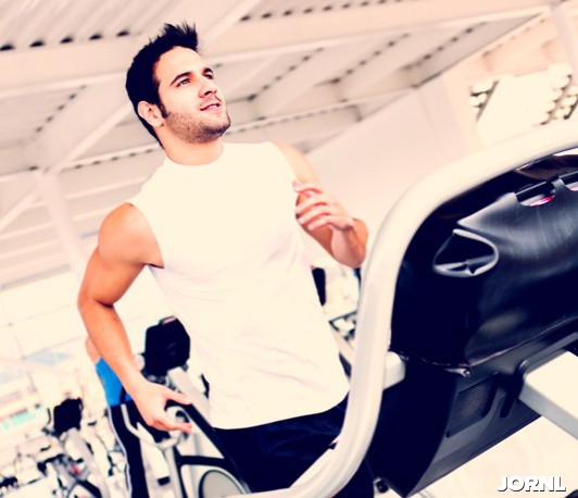 Gym man on the treadmill